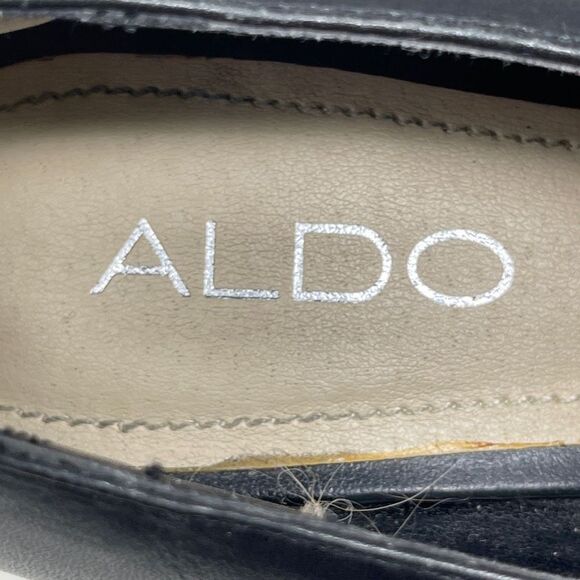 Aldo Women's Platform Pump Heels Almond Toe Black Leather Size EU 36 - Picture 11 of 11